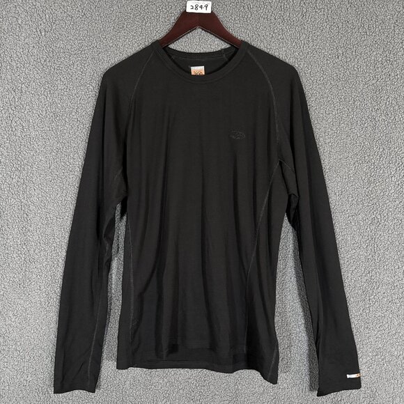 Icebreaker Body Fit 200 Merino Wool Crew Long Sleeve Shirt - Men's Size XL Black - Picture 1 of 7